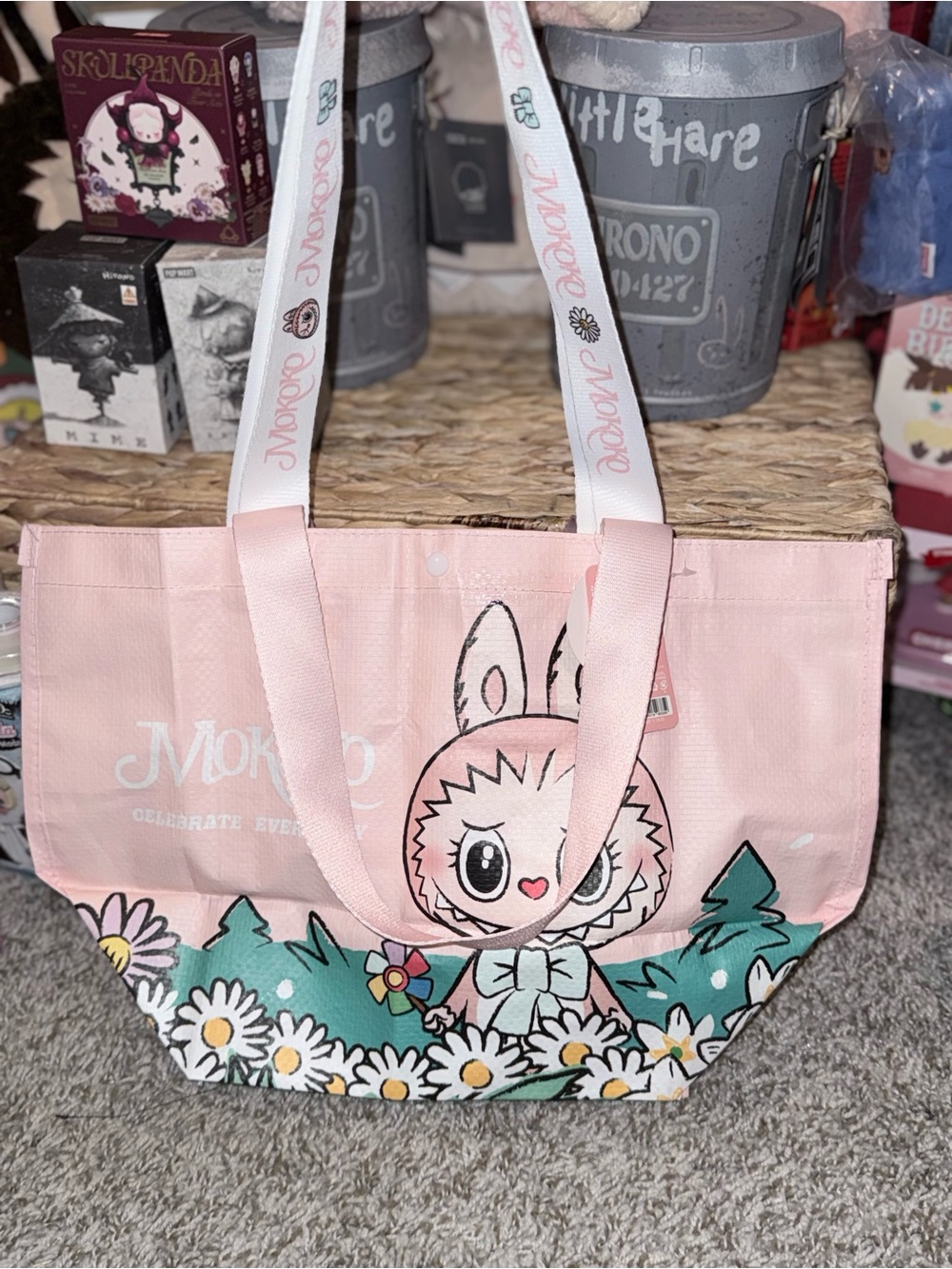 Pop Land Exclusive Mokoko Little Windmill Shopping Bag S Pink Tote